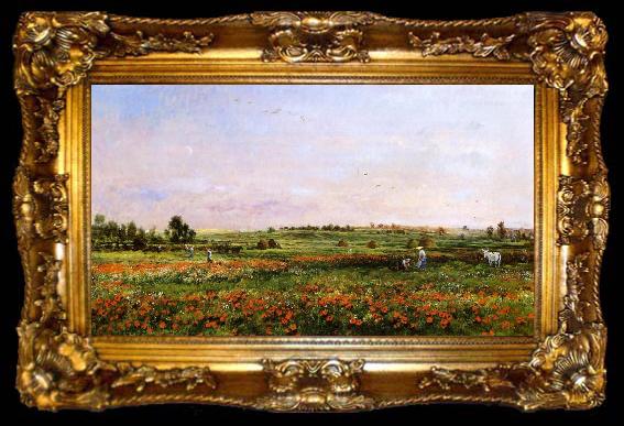 framed  Charles-Francois Daubigny Fields in the Month of June, ta009-2